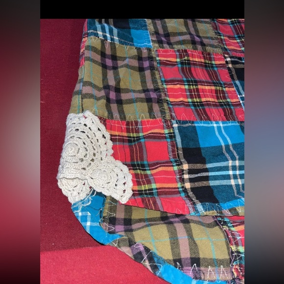 SOFT SURROUNDINGS Highland PATCHWORK PLAID women FLANNEL NIGHT shirt Large 29784 - Picture 8 of 16